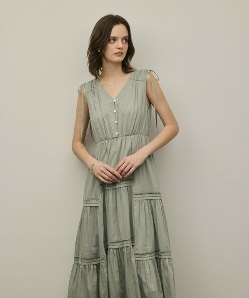 GRACE CONTINENTAL / グレースコンチネンタル ロング・マキシ丈ワンピース | コットンシルクティアードワンピース | 詳細14