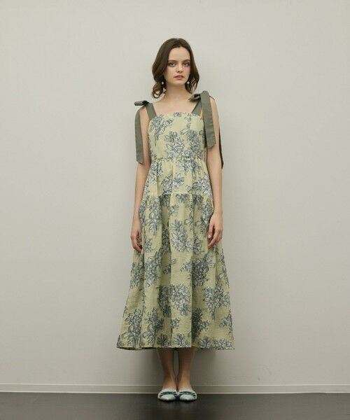GRACE CONTINENTAL / グレースコンチネンタル ロング・マキシ丈ワンピース | シアージャガードティアードワンピース | 詳細12