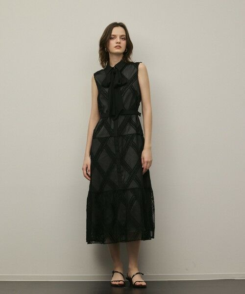 GRACE CONTINENTAL / グレースコンチネンタル ドレス | チュールレースワンピース（ブラック）