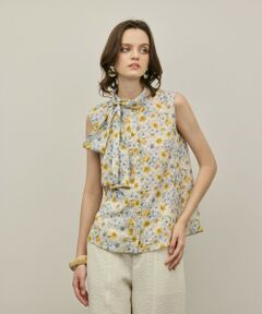 GRACE CONTINENTAL / グレースコンチネンタル シャツ・ブラウス | シアーフラワープリントジャガードブラウス