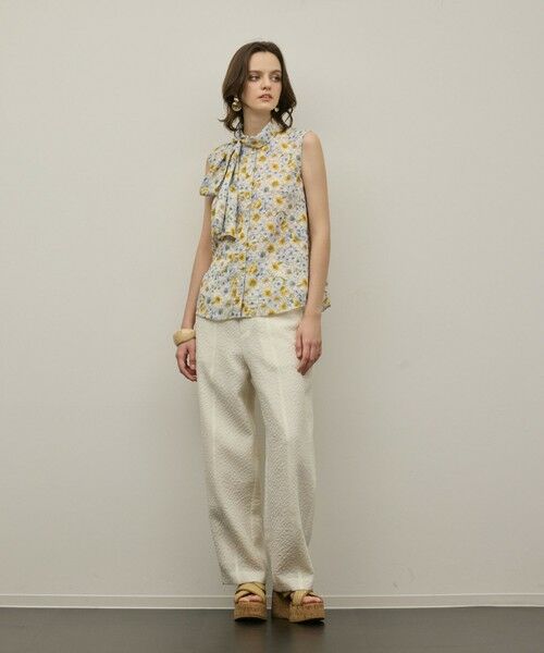 GRACE CONTINENTAL / グレースコンチネンタル シャツ・ブラウス | シアーフラワープリントジャガードブラウス | 詳細1