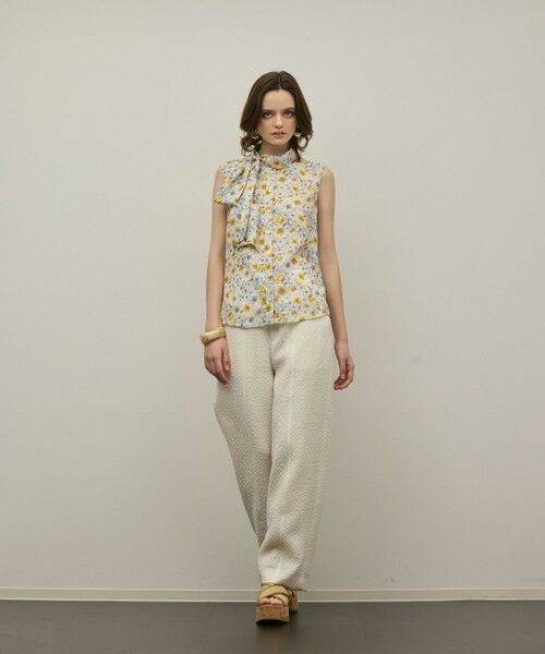 GRACE CONTINENTAL / グレースコンチネンタル シャツ・ブラウス | シアーフラワープリントジャガードブラウス | 詳細6