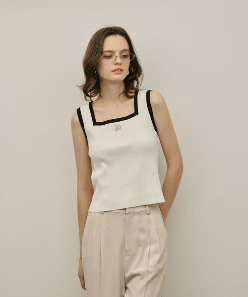 GRACE CONTINENTAL / グレースコンチネンタル その他トップス | バイカラーリブニットノースリーブ | 詳細5