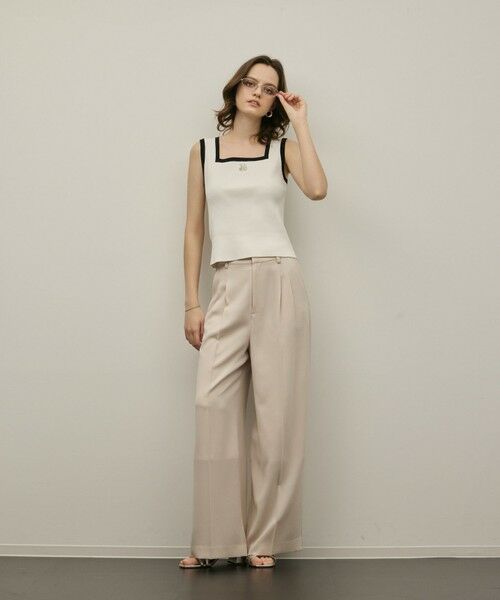 GRACE CONTINENTAL / グレースコンチネンタル その他トップス | バイカラーリブニットノースリーブ（ホワイト）