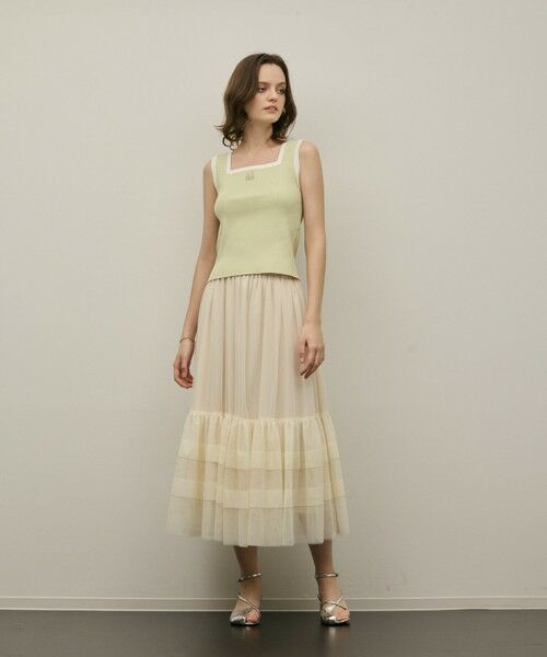 GRACE CONTINENTAL / グレースコンチネンタル その他トップス | バイカラーリブニットノースリーブ | 詳細12