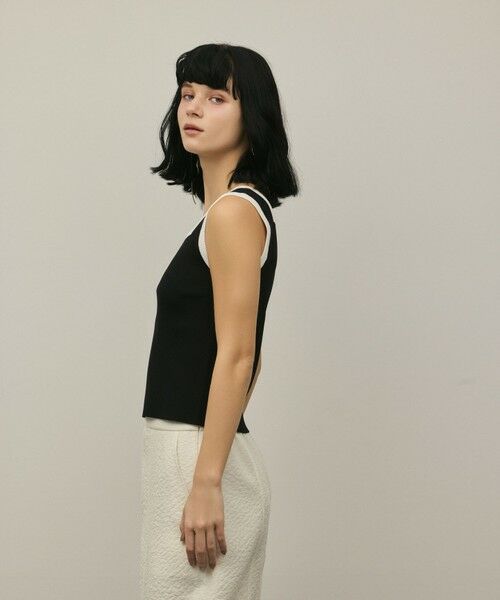 GRACE CONTINENTAL / グレースコンチネンタル その他トップス | バイカラーリブニットノースリーブ | 詳細27