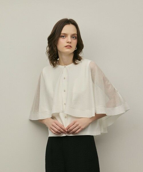 GRACE CONTINENTAL / グレースコンチネンタル カーディガン・ボレロ | シアーケープニットカーディガン | 詳細1