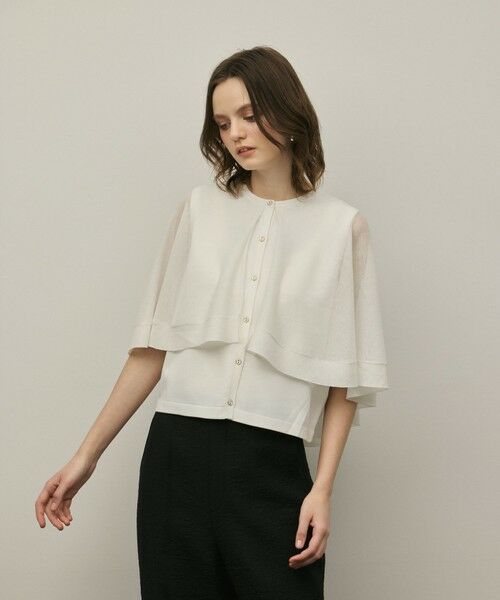 GRACE CONTINENTAL / グレースコンチネンタル カーディガン・ボレロ | シアーケープニットカーディガン | 詳細2