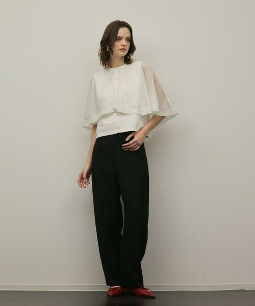 GRACE CONTINENTAL / グレースコンチネンタル カーディガン・ボレロ | シアーケープニットカーディガン（ホワイト）