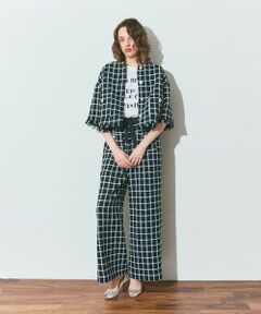 GRACE CONTINENTAL / グレースコンチネンタル ノーカラージャケット | ハーフスリーブツイードジャケット