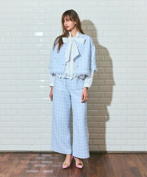 GRACE CONTINENTAL / グレースコンチネンタル ノーカラージャケット | ハーフスリーブツイードジャケット | 詳細1