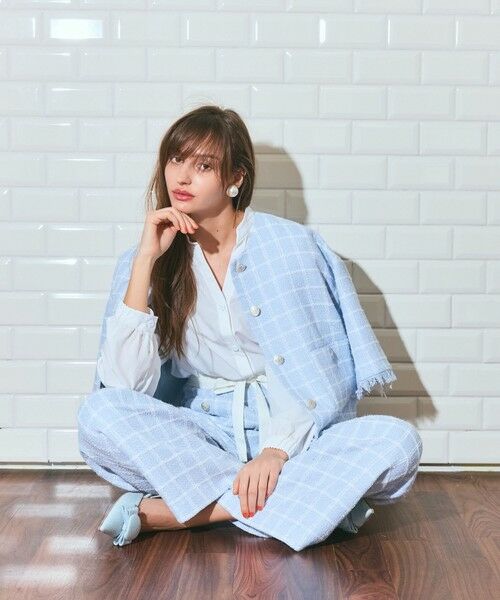 GRACE CONTINENTAL / グレースコンチネンタル ノーカラージャケット | ハーフスリーブツイードジャケット | 詳細5