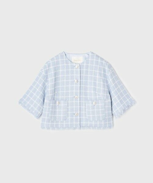 GRACE CONTINENTAL / グレースコンチネンタル ノーカラージャケット | ハーフスリーブツイードジャケット | 詳細7