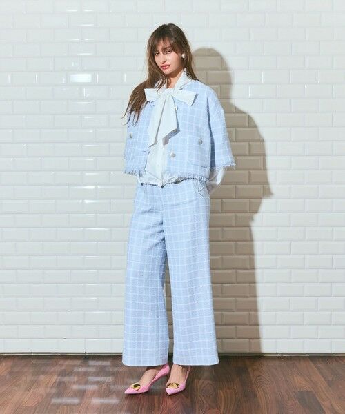 GRACE CONTINENTAL / グレースコンチネンタル その他パンツ | ツイードイージーパンツ（ブルー）