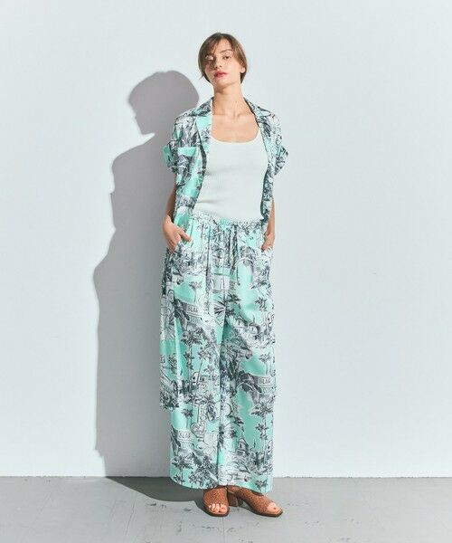 GRACE CONTINENTAL / グレースコンチネンタル その他パンツ | リゾートプリントイージーパンツ（ミント）