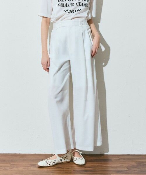 GRACE CONTINENTAL / グレースコンチネンタル その他パンツ | リネンタッチタックパンツ（ホワイト）