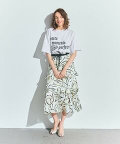 GRACE CONTINENTAL / グレースコンチネンタル ミニ・ひざ丈スカート | プリントレイヤードスカート