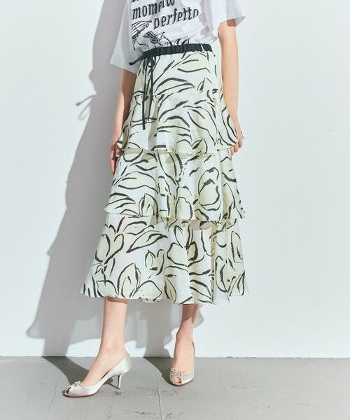 GRACE CONTINENTAL / グレースコンチネンタル ミニ・ひざ丈スカート | プリントレイヤードスカート | 詳細1
