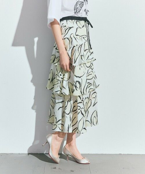 GRACE CONTINENTAL / グレースコンチネンタル ミニ・ひざ丈スカート | プリントレイヤードスカート | 詳細2