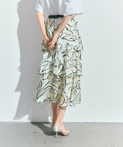 GRACE CONTINENTAL / グレースコンチネンタル ミニ・ひざ丈スカート | プリントレイヤードスカート | 詳細3