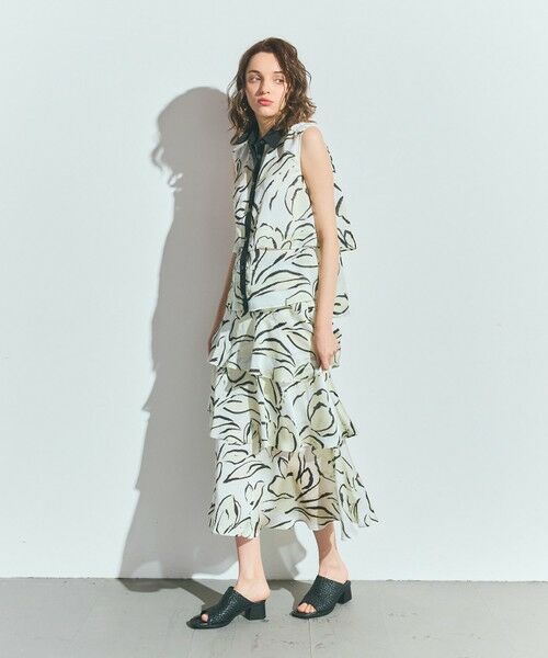 GRACE CONTINENTAL / グレースコンチネンタル ミニ・ひざ丈スカート | プリントレイヤードスカート | 詳細7