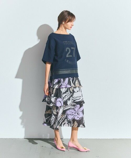 GRACE CONTINENTAL / グレースコンチネンタル ミニ・ひざ丈スカート | プリントレイヤードスカート | 詳細16