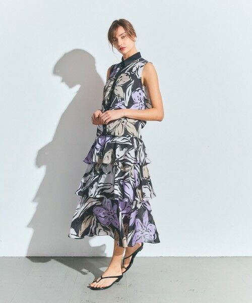 GRACE CONTINENTAL / グレースコンチネンタル ミニ・ひざ丈スカート | プリントレイヤードスカート | 詳細9