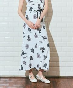 GRACE CONTINENTAL / グレースコンチネンタル ミニ・ひざ丈スカート | パフュームプリントパイルスカート