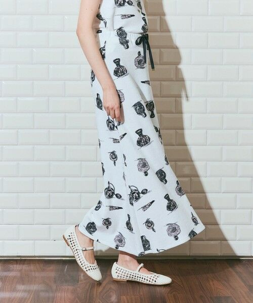 GRACE CONTINENTAL / グレースコンチネンタル ミニ・ひざ丈スカート | パフュームプリントパイルスカート | 詳細4