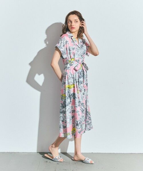 GRACE CONTINENTAL / グレースコンチネンタル ミニ丈・ひざ丈ワンピース | リゾートプリントツイルドレス | 詳細1