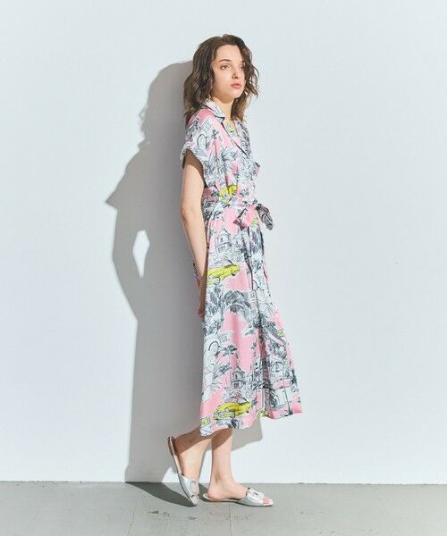 GRACE CONTINENTAL / グレースコンチネンタル ミニ丈・ひざ丈ワンピース | リゾートプリントツイルドレス | 詳細3