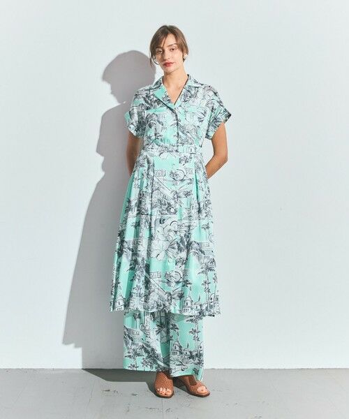 GRACE CONTINENTAL / グレースコンチネンタル ミニ丈・ひざ丈ワンピース | リゾートプリントツイルドレス | 詳細7