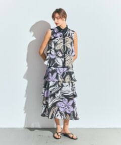 GRACE CONTINENTAL / グレースコンチネンタル シャツ・ブラウス | プリントレイヤードノースリーブ