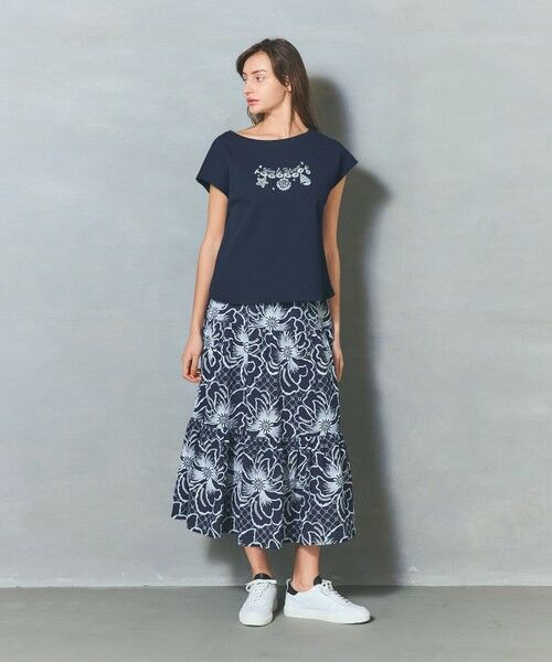 GRACE CONTINENTAL / グレースコンチネンタル カットソー | シェルモチーフフレンチT（ネイビー）
