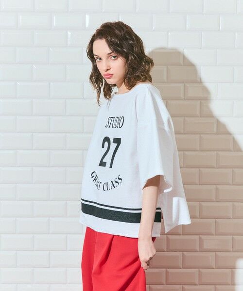 GRACE CONTINENTAL / グレースコンチネンタル カットソー | ナンバープリントループ裏毛トップ | 詳細2