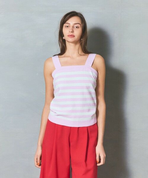 GRACE CONTINENTAL / グレースコンチネンタル キャミソール・チューブトップ | ボーダーニットキャミ（ピンク）