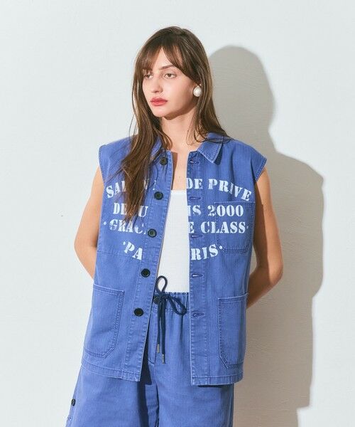 GRACE CONTINENTAL / グレースコンチネンタル ベスト | ヘリンボーンツイルジレ | 詳細2