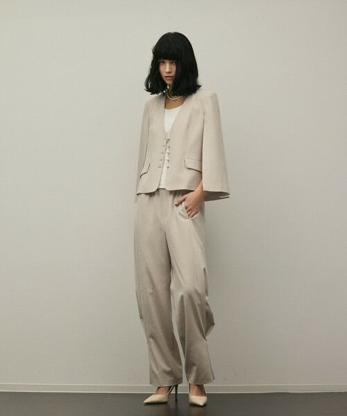 GRACE CONTINENTAL / グレースコンチネンタル ノーカラージャケット | トリアセケープスリーブジャケット | 詳細1