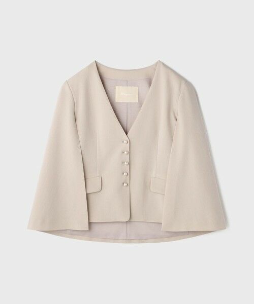 GRACE CONTINENTAL / グレースコンチネンタル ノーカラージャケット | トリアセケープスリーブジャケット | 詳細9