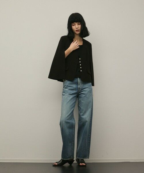 GRACE CONTINENTAL / グレースコンチネンタル ノーカラージャケット | トリアセケープスリーブジャケット | 詳細10