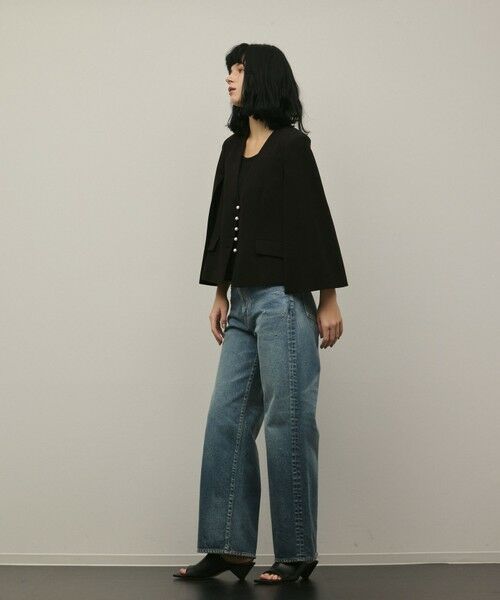 GRACE CONTINENTAL / グレースコンチネンタル ノーカラージャケット | トリアセケープスリーブジャケット | 詳細12