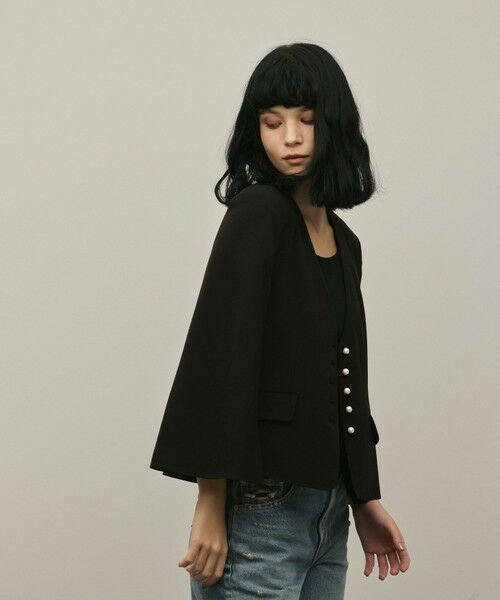 GRACE CONTINENTAL / グレースコンチネンタル ノーカラージャケット | トリアセケープスリーブジャケット | 詳細17