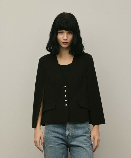 GRACE CONTINENTAL / グレースコンチネンタル ノーカラージャケット | トリアセケープスリーブジャケット | 詳細20