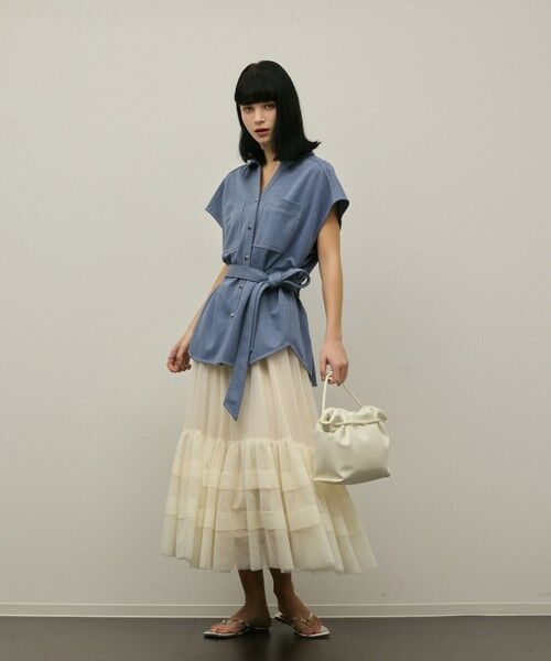 GRACE CONTINENTAL / グレースコンチネンタル ミニ・ひざ丈スカート | チュールティアードスカート | 詳細1