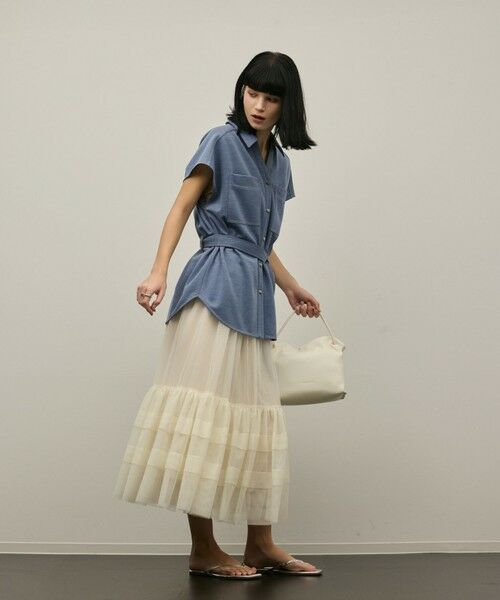 GRACE CONTINENTAL / グレースコンチネンタル ミニ・ひざ丈スカート | チュールティアードスカート | 詳細3