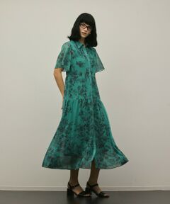 GRACE CONTINENTAL / グレースコンチネンタル ミニ丈・ひざ丈ワンピース | 【スタイリスト木津明子さんインスタライブ紹介】フラワープリントシャツフレアワンピース