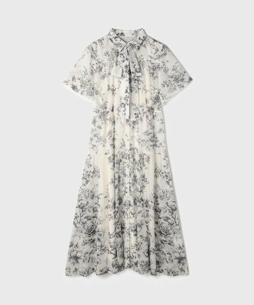 GRACE CONTINENTAL / グレースコンチネンタル ミニ丈・ひざ丈ワンピース | 【スタイリスト木津明子さんインスタライブ紹介】フラワープリントシャツフレアワンピース | 詳細10