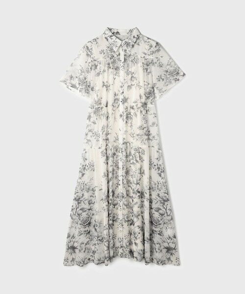 GRACE CONTINENTAL / グレースコンチネンタル ミニ丈・ひざ丈ワンピース | 【スタイリスト木津明子さんインスタライブ紹介】フラワープリントシャツフレアワンピース | 詳細13