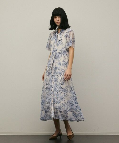 GRACE CONTINENTAL / グレースコンチネンタル ミニ丈・ひざ丈ワンピース | 【スタイリスト木津明子さんインスタライブ紹介】フラワープリントシャツフレアワンピース | 詳細14