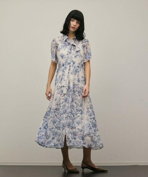 GRACE CONTINENTAL / グレースコンチネンタル ミニ丈・ひざ丈ワンピース | 【スタイリスト木津明子さんインスタライブ紹介】フラワープリントシャツフレアワンピース | 詳細16